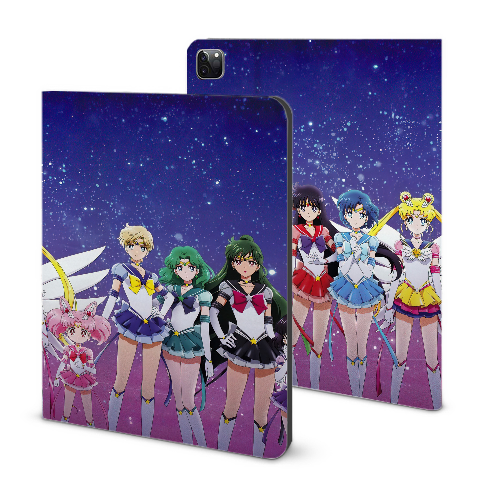 （画像用） 美少女戦士セーラームーン Sailor Moon IPad ケース ブック型 PUレザー TPU 耐衝撃 軽量 薄型 ペン収納なし 全面保護 IPad 各モデル対応
